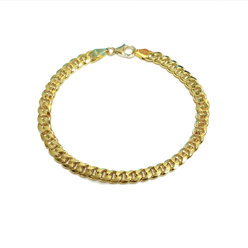 Fjory Armband, 14krt.goud met massief zilveren kern gourmet 5.5mm. (lente:19cm.) - 21201
