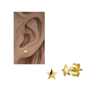 Oorknop, 14krt goud ster (4,5mm.) - 17291