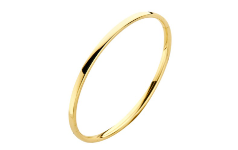 Fjory Bangle, 14krt.goud met massief zilveren kern (breedte 4mm.- diameter:61mm) - 17309