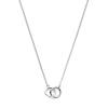 Collier, zilver gerhodineerd met 2 draadringetjes (40-44cm.) - 17365