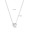 Collier, zilver gerhodineerd met 2 draadringetjes (40-44cm.) - 17365