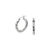 Creolen, zilver gerhodineerd getorst (26x4mm.) - 17439