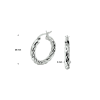 Creolen, zilver gerhodineerd getorst (26x4mm.) - 17439