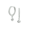 Oorringen, zilver gerhodineerd met zirkonia (11,5mm.) - 21274