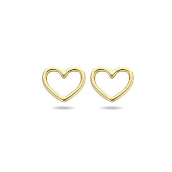 Oorknoppen, 14krt.goud hart (5x5,5mm.) - 21276