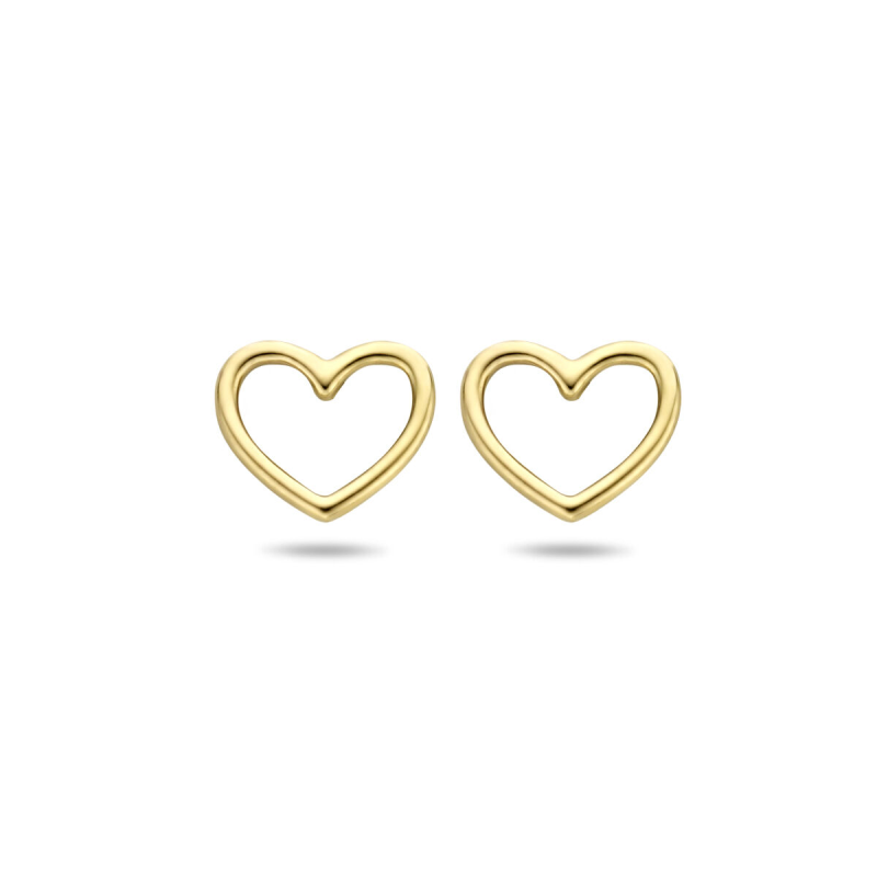 Oorknoppen, 14krt.goud hart (5x5,5mm.) - 21276