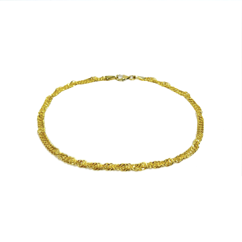 Fjory Armband, 14krt.goud met massief zilveren kern singapore 3mm. (lente:19cm.) - 21288