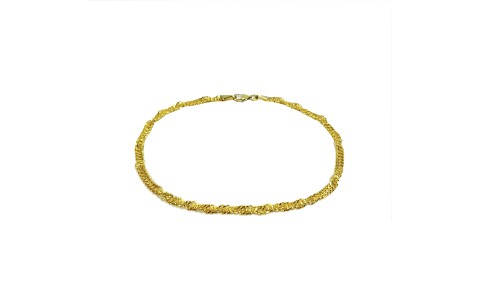 Fjory Armband, 14krt.goud met massief zilveren kern singapore 3mm. (lente:19cm.) - 21288