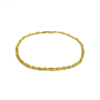 Fjory Armband, 14krt.goud met massief zilveren kern singapore 3mm. (lente:19cm.) - 21288