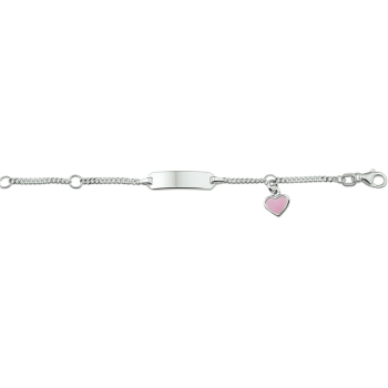 Graveerarmband, zilver met hartje (lengte: 11-13cm.) - 21301