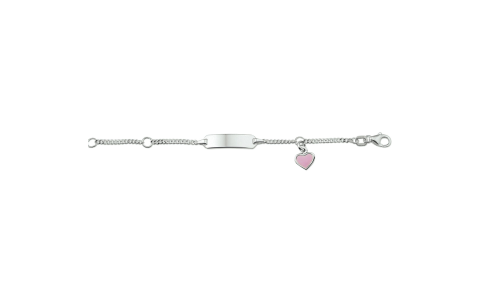 Graveerarmband, zilver met hartje (lengte: 11-13cm.) - 21301
