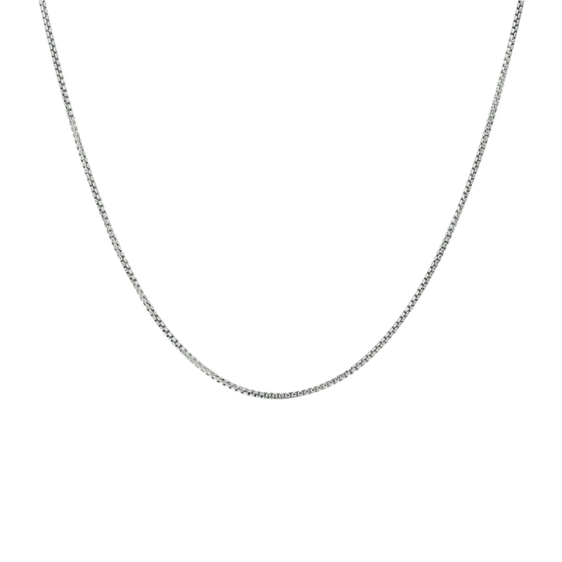 Collier, zilver gerhodineerd rond venetiaans (lengte: 38cm.) - 17416