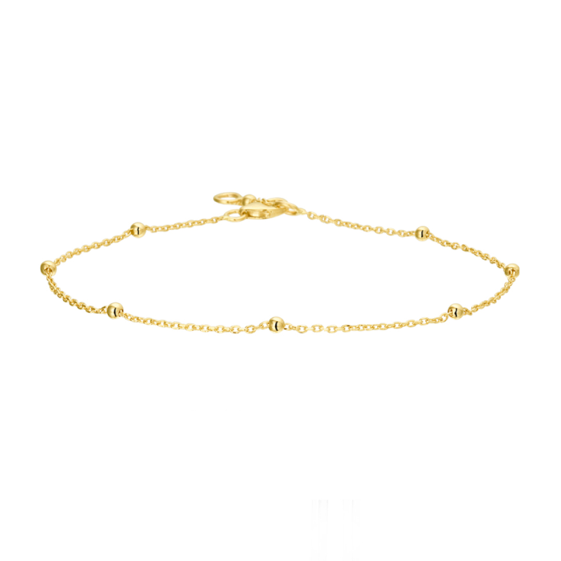 Armband, 14krt.goud met balletjes  (lengte: 17-19cm.) - 17420