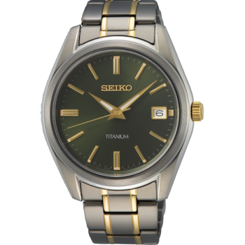 Seiko SUR377P1 Titanium Bi-Colour met groene wijzerplaat - 21381