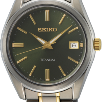 Seiko SUR377P1 Titanium Bi-Colour met groene wijzerplaat - 21381
