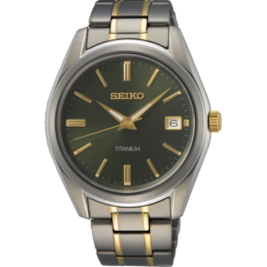 Seiko SUR377P1 Titanium Bi-Colour met groene wijzerplaat - 21381 Seiko SUR377P1 Titanium Bi-Colour met groene wijzerplaat - 21381