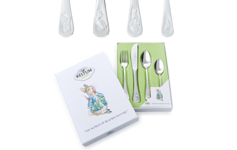 Kinderbestek, Beatrix Potter 4-delig staal - Keltum - 21414