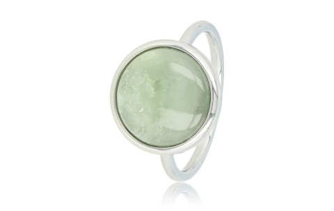 My Bendel Ring, Edelstaal met groene Flourite edelsteen (maat 19). - 21330