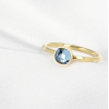 My Bendel Ring, edelstaal verguld met blauwe glassteen - 21324 My Bendel Ring, edelstaal verguld met blauwe glassteen - 21324
