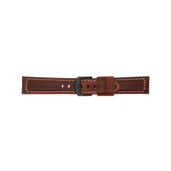 High quality Top Grain Leather Watch Band. Genuine Italian calf leatherskin watch strap. Soft lining and heavy padding but still extremely flexible. Fitted with a stainless steel, PVD black buckle.We offer this watch strap with a black buckle but also hav