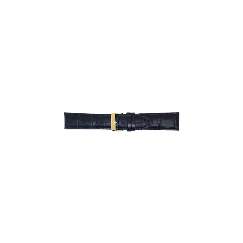 Horlogeband 18mm Blauw Krokodillenprint - 21596
