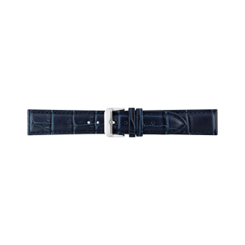 Horlogeband 18mm Blauw Krokodillenprint - 21596
