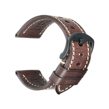 High quality Top Grain Leather Watch strap. Genuine Italian calf leatherskin watch strap. The lining and the topside are made of the same high quality leather. The watch strap has no padding and is extremely flexible. Fitted with a stainless steel, PVD bl
