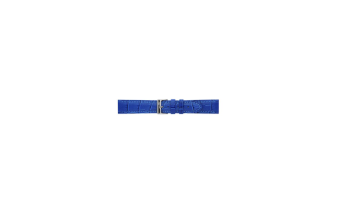 Horlogeband 18mm, Alligator print, mat. Blauw - 21594