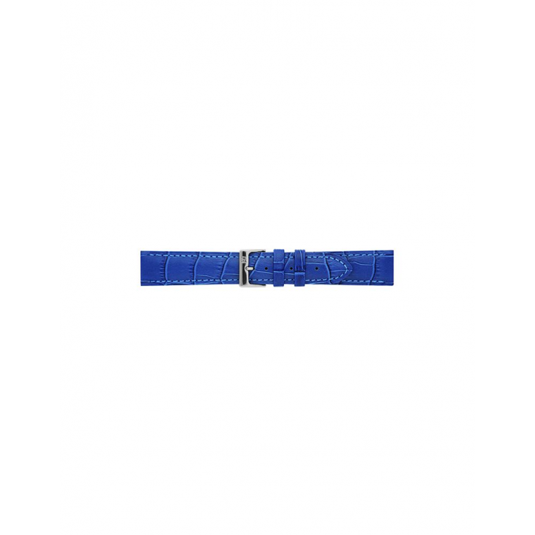 Horlogeband 18mm, Alligator print, mat. Blauw - 21594