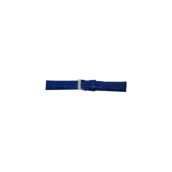 Horlogeband 18mm, Alligator print, mat. Blauw - 21594