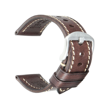 High quality Top Grain Leather Watch strap. Genuine Italian calf leatherskin watch strap. The lining and the topside are made of the same high quality leather. The watch strap has no padding and is extremely flexible. Fitted with a stainless steel, PVD bl