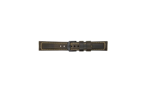 High quality Top Grain Leather Watch Band. Genuine Italian calf leatherskin watch strap. Soft lining and heavy padding but still extremely flexible. Fitted with a stainless steel, PVD black buckle.We offer this watch strap with a black buckle but also hav