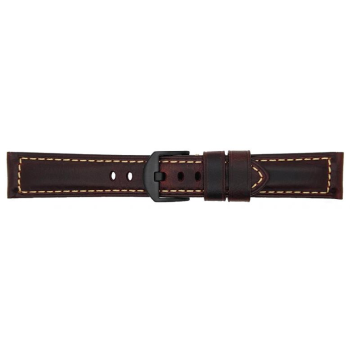 High quality Top Grain Leather Watch Band. Genuine Italian calf leatherskin watch strap. Soft lining and heavy padding but still extremely flexible. Fitted with a stainless steel, PVD black buckle.We offer this watch strap with a black buckle but also hav