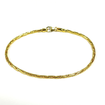 Fjory Arrmband, 14krt.goud met massief zilveren kern palmier 2mm. (lente:19cm.) - 21665