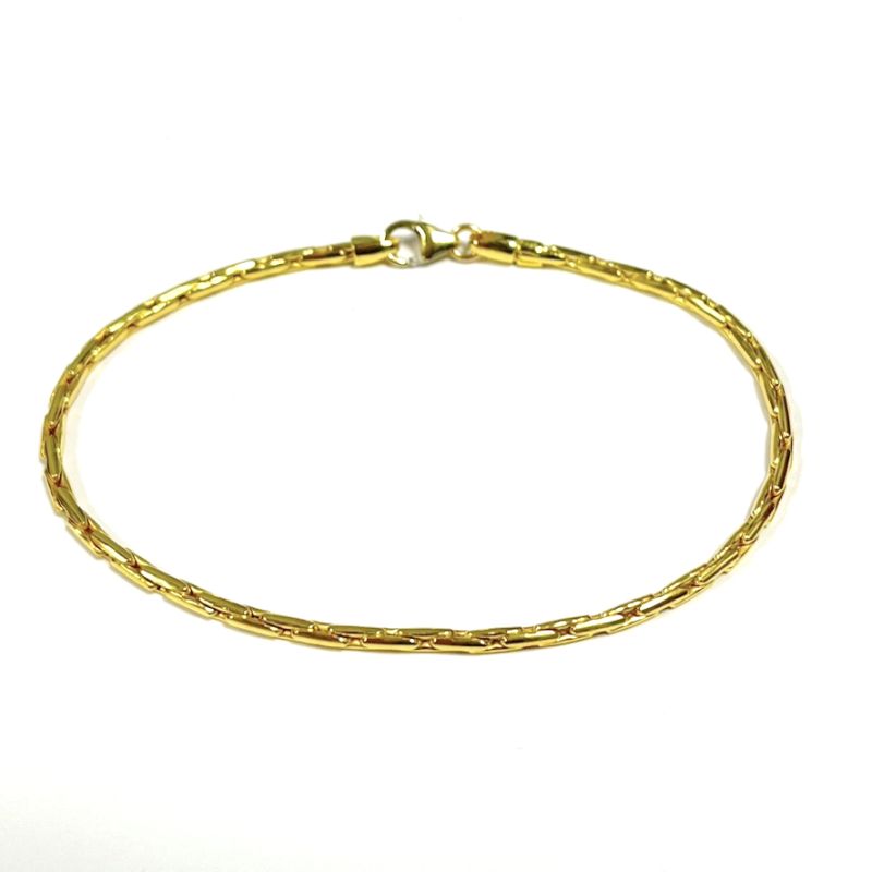 Fjory Arrmband, 14krt.goud met massief zilveren kern palmier 2mm. (lente:19cm.) - 21665 Fjory Arrmband, 14krt.goud met massief zilveren kern palmier 2mm. (lente:19cm.) - 21665