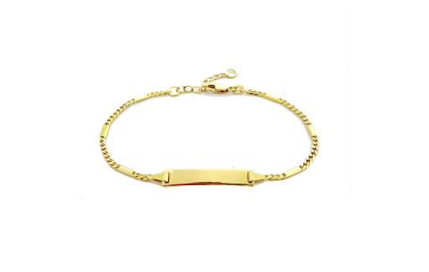 HC Graveerarmband, 14krt.goud afm. plaatje:5x2,5cm.(lengte: 16-18cm.) - 21701