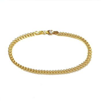 Fjory Armband, 14krt.goud met massief zilveren kern gourmet 3,8mm. (lente:19cm.) - 21203