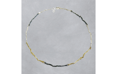 Jeh Jewels Collier, zilver/oxie/verguld  model 20888 (lengte: 43cm.) - 21722