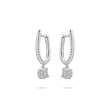 Oorringen, zilver met zirconia - 21770