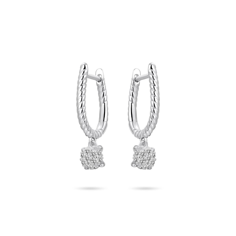Oorringen, zilver met zirconia - 21770