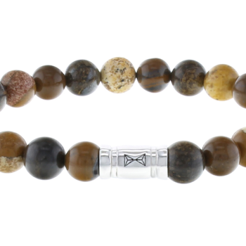 AZE Jewels Armband, model AZ-BS010-A Jaspis en Bronziniet (Maat 17,5 Rekband) - 21352