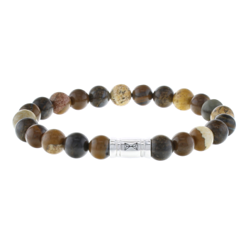 AZE Jewels Armband, model AZ-BS010-A Jaspis en Bronziniet (Maat 17,5 Rekband) - 21352