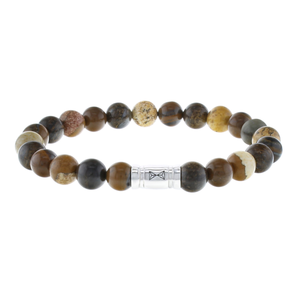 AZE Jewels Armband, model AZ-BS010-A Jaspis en Bronziniet (Maat 17,5 Rekband) - 21352 AZE Jewels Armband, model AZ-BS010-A Jaspis en Bronziniet (Maat 17,5 Rekband) - 21352