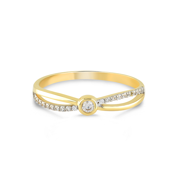 Swing Jewels Ring, 14krt.goud met zirconia (maat 54) - 21401 Swing Jewels Ring, 14krt.goud met zirconia (maat 54) - 21401