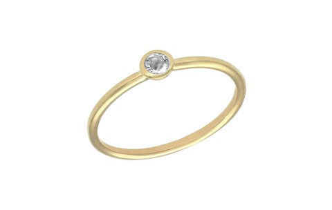 Swing Jewels Ring, 14krt.goud met Bergkristal Birthstone April (maat 50) - 21403