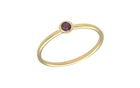 Swing Jewels Ring, 14krt.goud met Amethist Birthstone Februari (maat 54) - 21406
