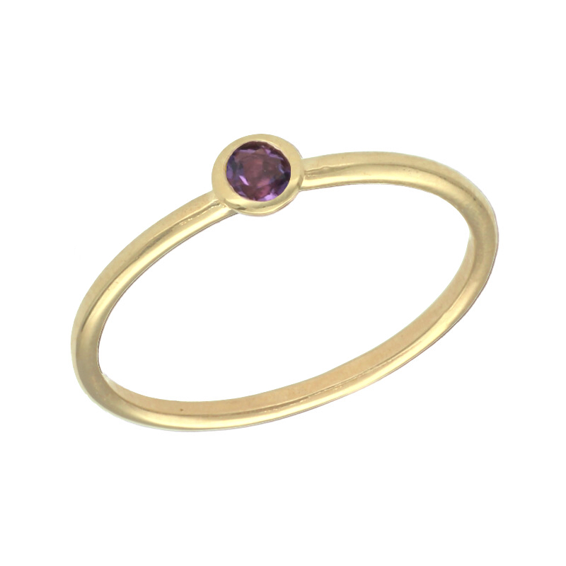 Swing Jewels Ring, 14krt.goud met Amethist Birthstone Februari (maat 54) - 21406 Swing Jewels Ring, 14krt.goud met Amethist Birthstone Februari (maat 54) - 21406