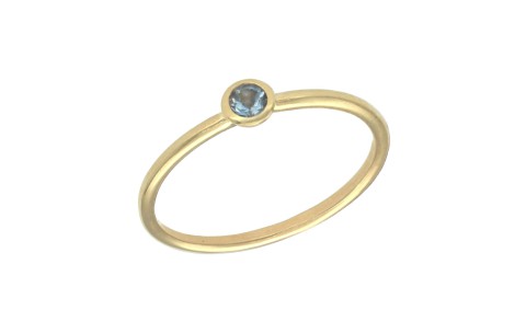 Swing Jewels Ring, 14krt.goud met Aquamarijn Birthstone Maart (maat 58) - 21410
