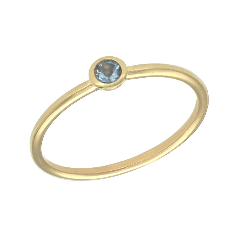 Swing Jewels Ring, 14krt.goud met Aquamarijn Birthstone Maart (maat 58) - 21410