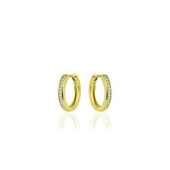 Oorringen, zilver verguld met zirconia (3x20m) - 17697